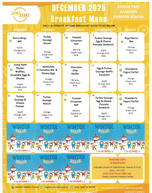 December Breakfast and Lunch Menu✨